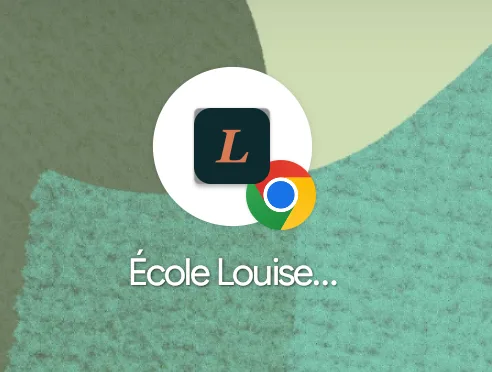 L'icône École Louise Michel posée sur l'écran d'accueil du téléphone.